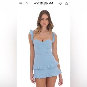 Lucy in the Sky Sky Blue Layered Mini Dress